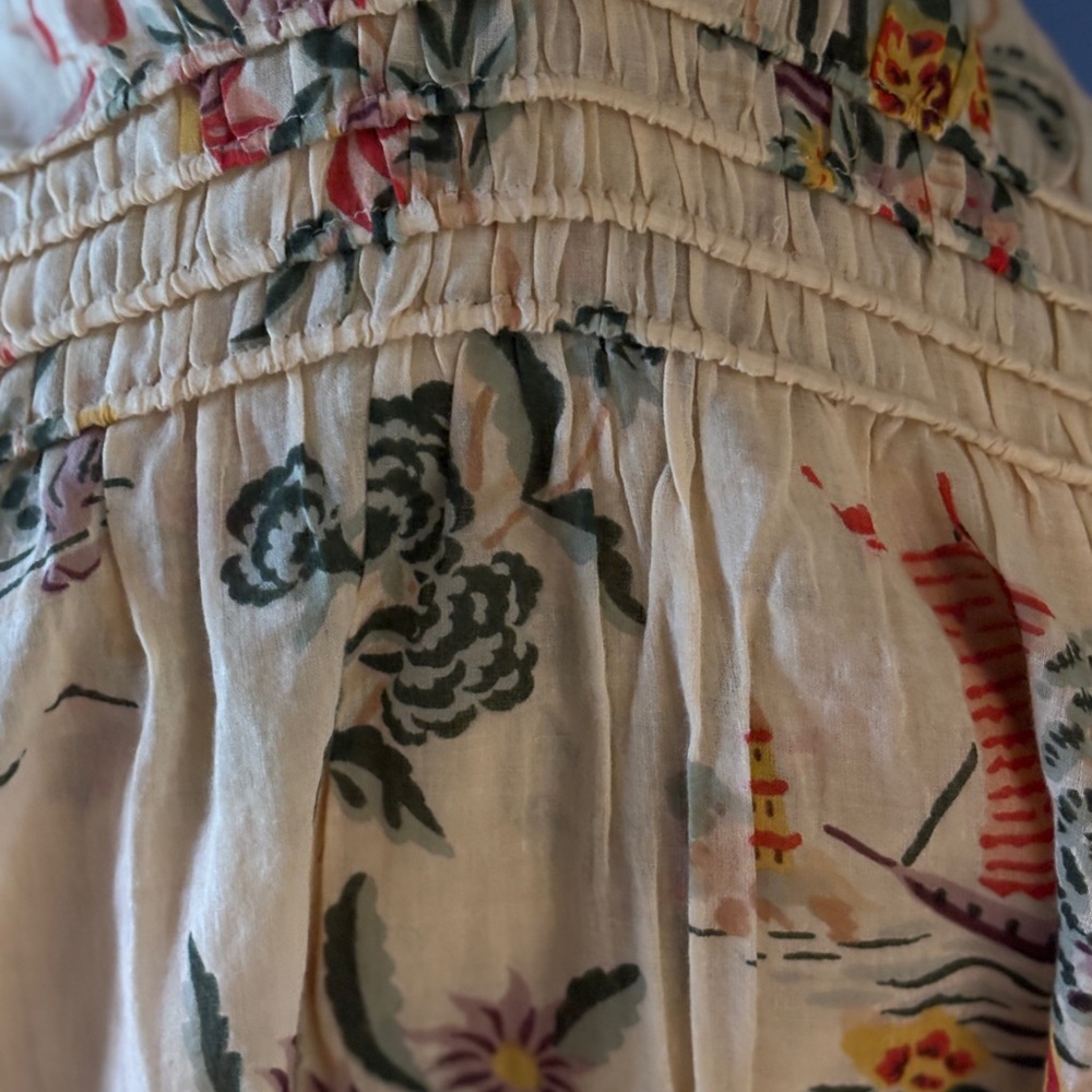 Lucky Brand Floral Print Short Sleeve Babydoll Top in Small - Picture 6 of 6